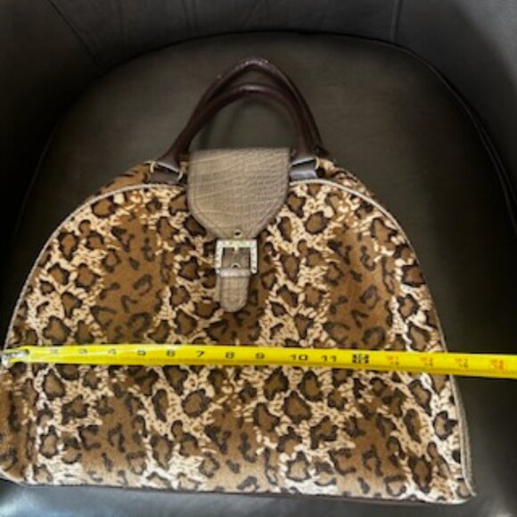 NWOT Large Vintage Y2K Animal Print Satchel Dome Handbag Tote - Picture 7 of 16